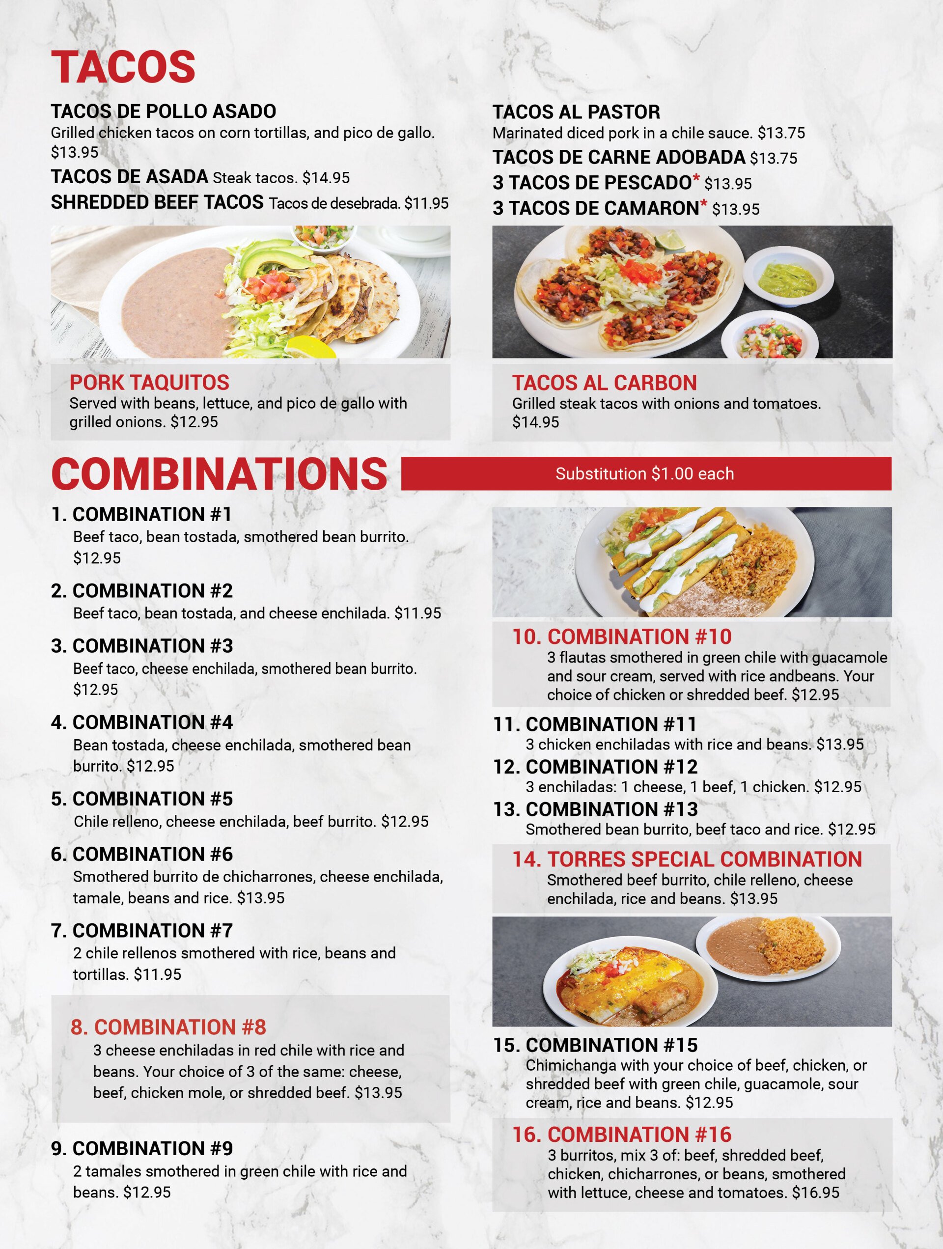 Full Menu Flautas Denver, CO