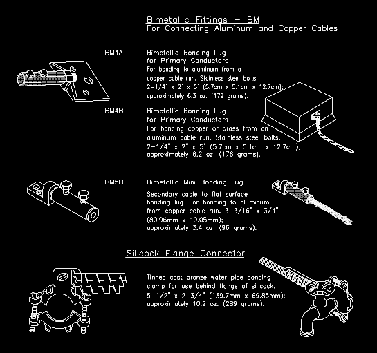 A black and white drawing of different types of connectors