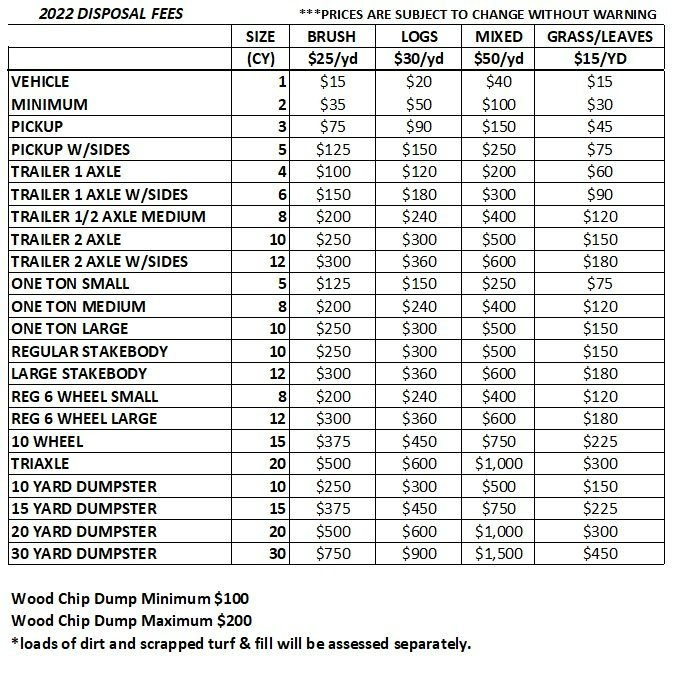 commercial waste disposal prices
