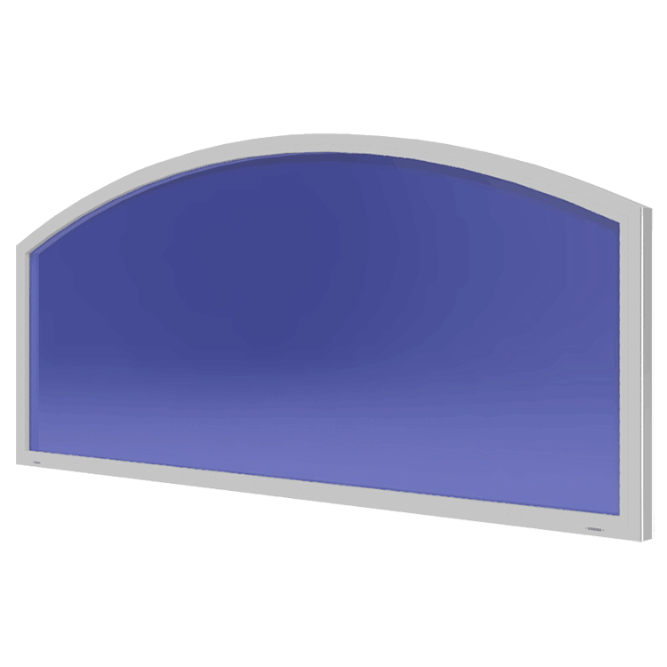 A blue bulletin board with a white frame on a white background.