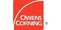 Owens Corning logo in red and white with curved white line