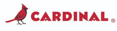 Red cardinal bird logo beside the word “CARDINAL” in red