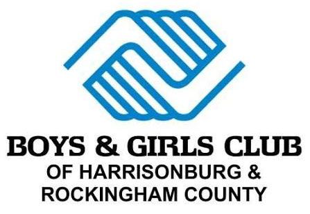 Boys & Girls Club of Harrisonburg & Rockingham County blue logo with joined hands icon