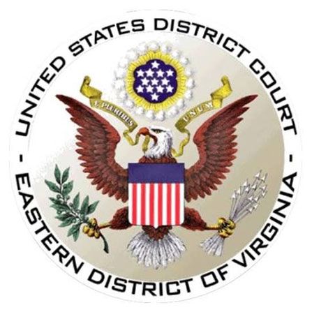Seal of the U.S. District Court, Eastern District of Virginia, with eagle and shield