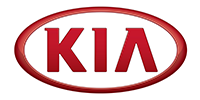 Kia logo in red inside an oval border on a white background