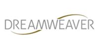 Dreamweaver logo in gray with a gold swoosh underline on a white background