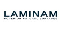 LAMINAM logo with the tagline “Superior Natural Surfaces” on a white background