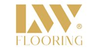 LIV Flooring logo in gold with stylized letters on a white background