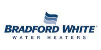 Bradford White water heaters logo in blue text on a white background