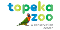 Topeka Zoo logo with text and colorful parrot.
