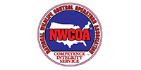 NWCOA circular logo with red text and compass graphic, reading “Compassion Integrity Service”