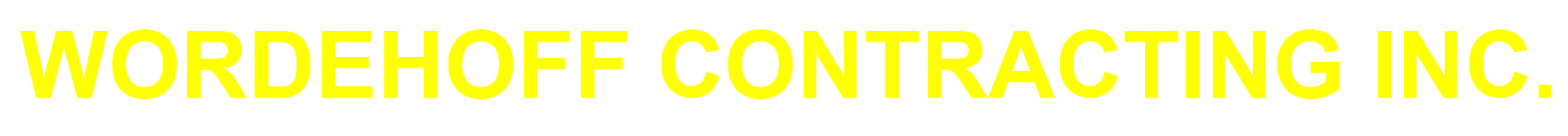 Yellow &ldquo;WORDEHOFF CONTRACTING INC.&rdquo; logo text on a white background