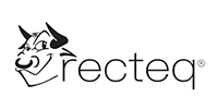 Recteq logo with stylized bull head and lowercase wordmark in black and gray