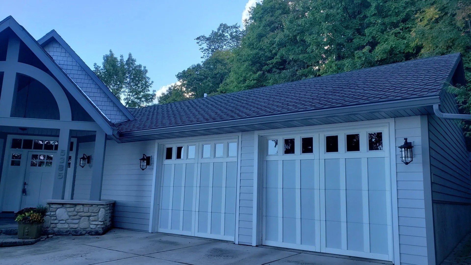 Charcoal Grey 6 inch Gutter, 3x4 Downspouts, and LeafX