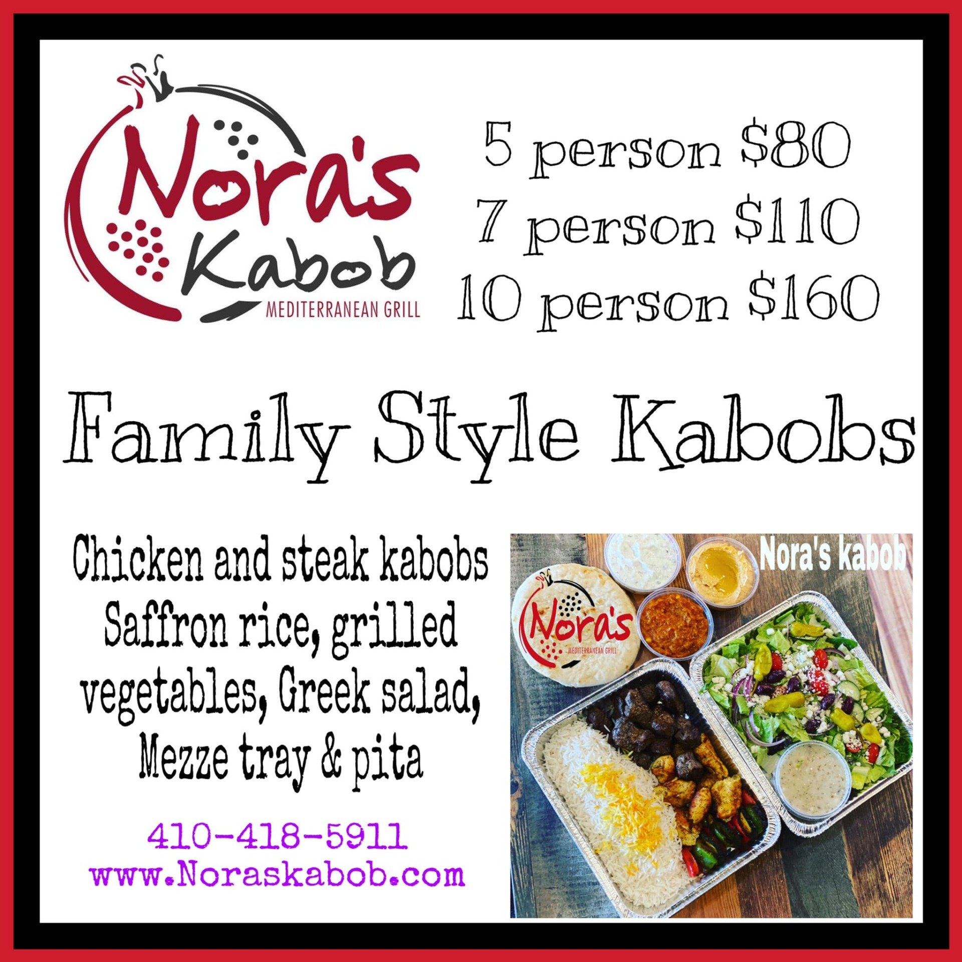 Nora's Kabob Catering Services Ellicott City, MD