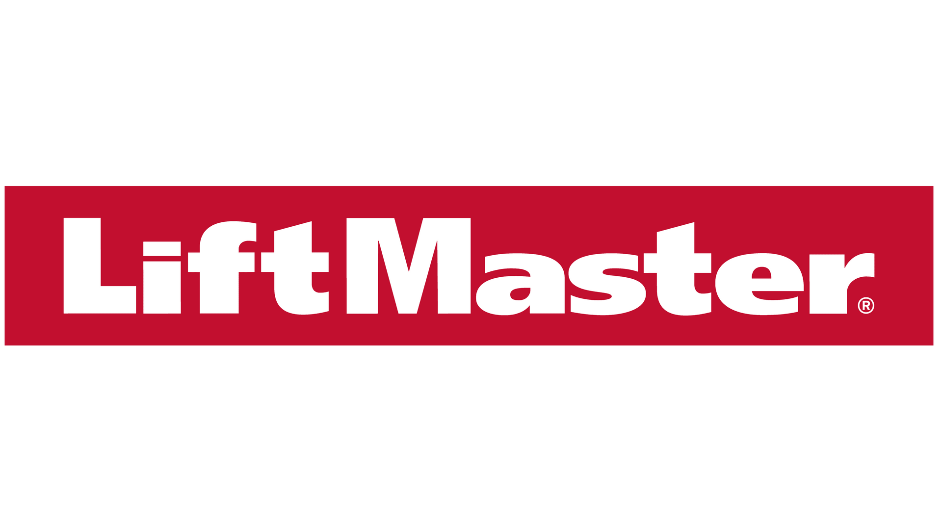 LiftMaster logo: White text on a red rectangular background.