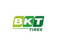 BKT Tires logo in green and white with stylized “BKT” text and “TIRES” below
