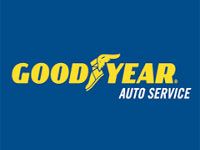 Goodyear Auto Service logo in yellow on a blue background