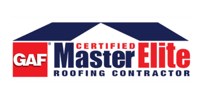 A logo for a certified master elite roofing contractor