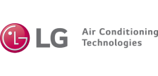 LG Air Conditioning Technologies logo with pink LG emblem and gray text on a white background