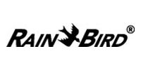 Rain Bird logo in black text with a bird silhouette between the words