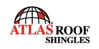 Atlas Roof Shingles logo with a globe design and red lettering on a white background.