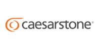 Caesarstone logo with orange circular icon and gray wordmark on white background
