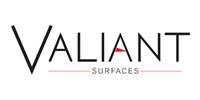 Valiant Surfaces logo with black text and a red line on a white background