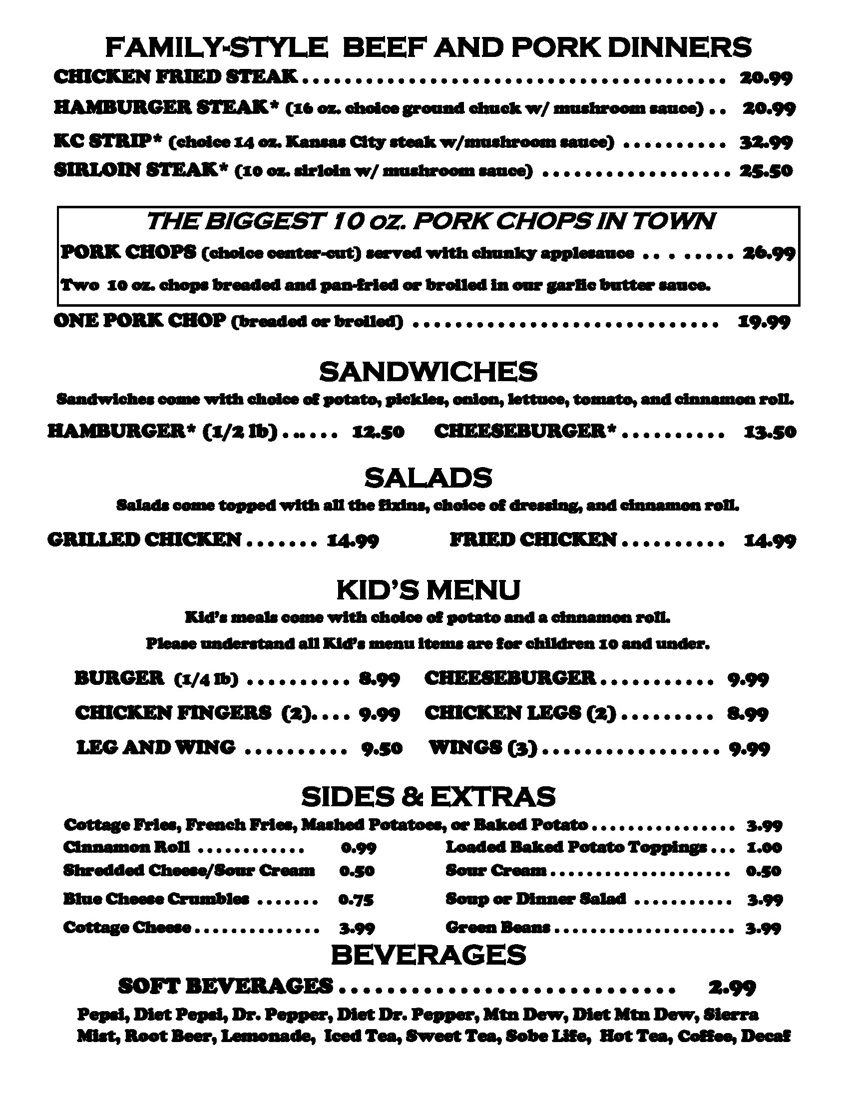 Stroud's Restaurant & Bar Lunch and Dinner Menu Wichita KS