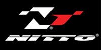 Nitto logo in white and red on a black background