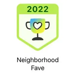 Green circle badge with 