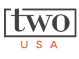 A logo for two usa is shown on a white background.