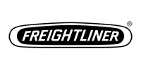 Freightliner logo: black text in a white-bordered, capsule-shaped frame. Registered trademark symbol.