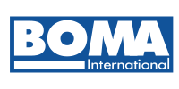 BOMA International logo in white text on a blue rectangular background.