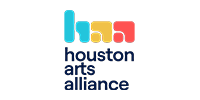 Logo for Houston Arts Alliance: colorful abstract shapes above the organization's name in a dark blue font.