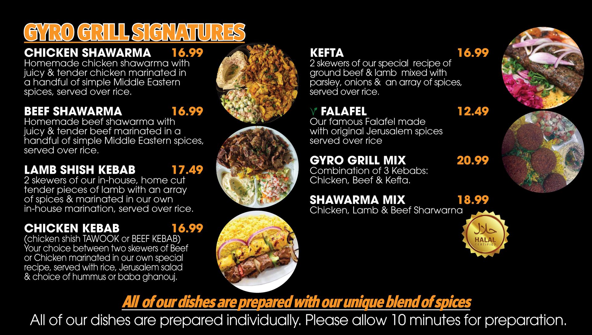 Gyro Grill Menu Kenosha, WI