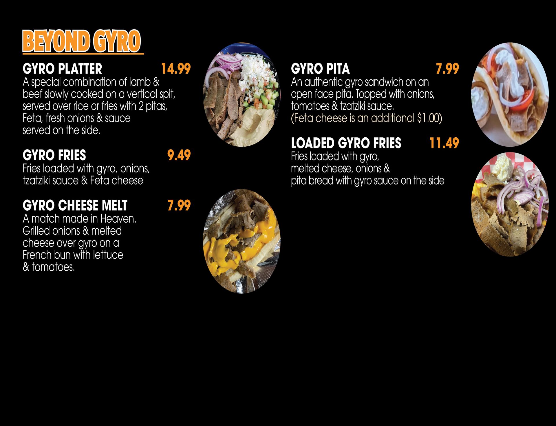 Gyro Grill Menu Kenosha, WI