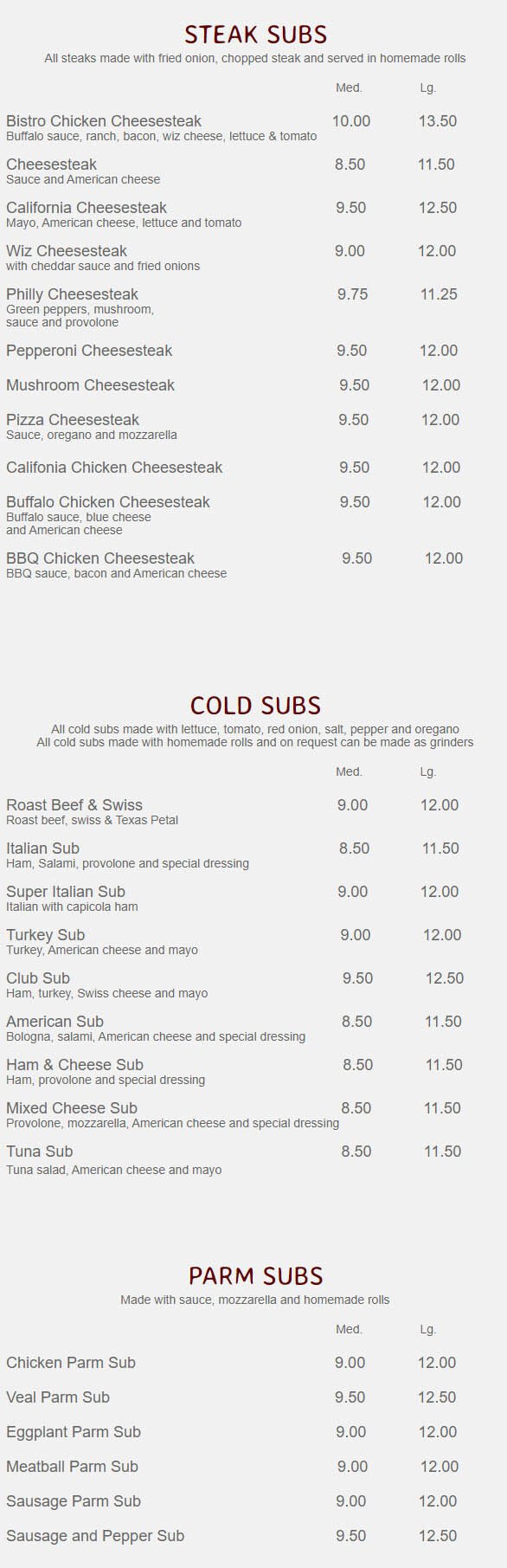 Salt and Pepper Italian Bistro and Pizza Menu Lancaster PA