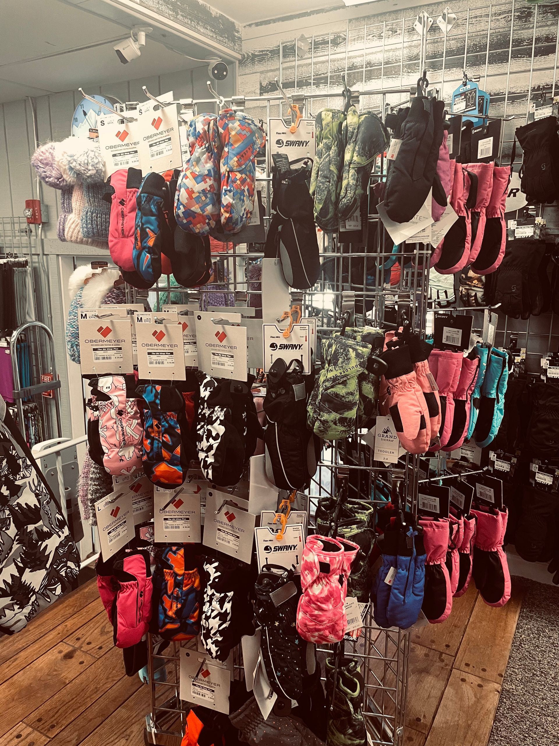 A store filled with lots of socks and gloves.