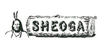 Black-and-white logo with a beetle beside the word “SHEOGA” in a log shape.