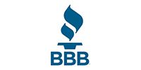 Blue BBB logo with a stylized flame above the letters on a white background
