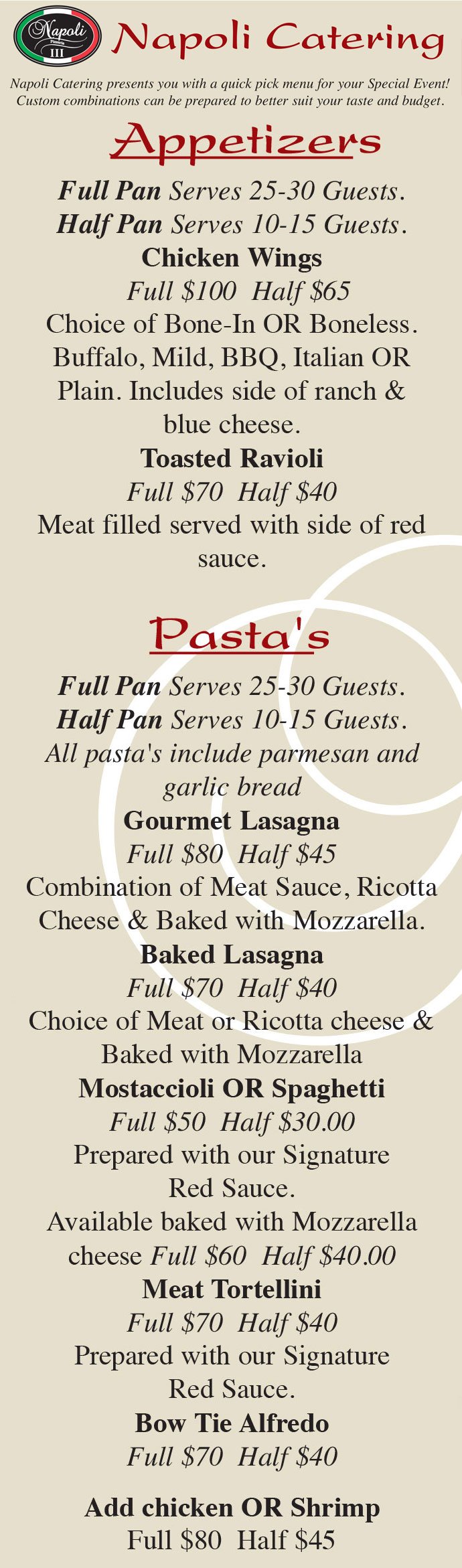Napoli's Pizza Machesney Park Menu | Machesney Park, IL