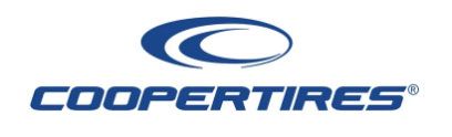 Cooper Tires logo in blue text with blue swoosh on a white background