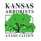 Kansas Arborists Association logo with green tree and Kansas silhouette
