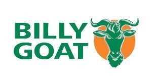 Billy Goat logo: Green text and goat head over orange circle.