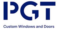 PGT logo with blue letters and the text “Custom Windows and Doors”