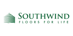 Southwind Floors logo: green text on white background, with a building-shaped graphic of wavy lines on the left.