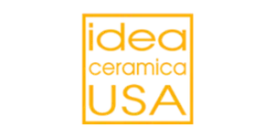 Logo for Idea Ceramica USA: Text in an orange box on white background.
