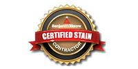 Gold-and-red circular badge logo reading “Certified Stain Contracting”