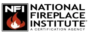Logo of the National Fireplace Institute with a flame icon and text.